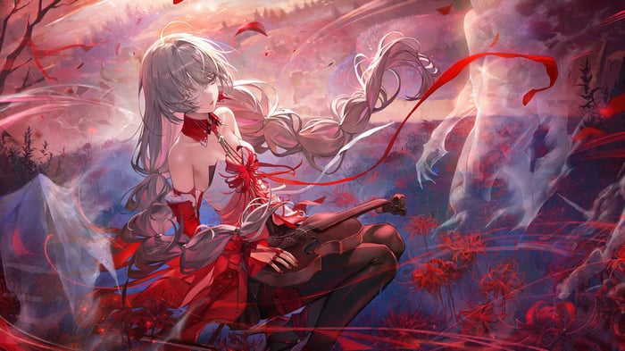 Phrolova from Wuthering Waves playing violin