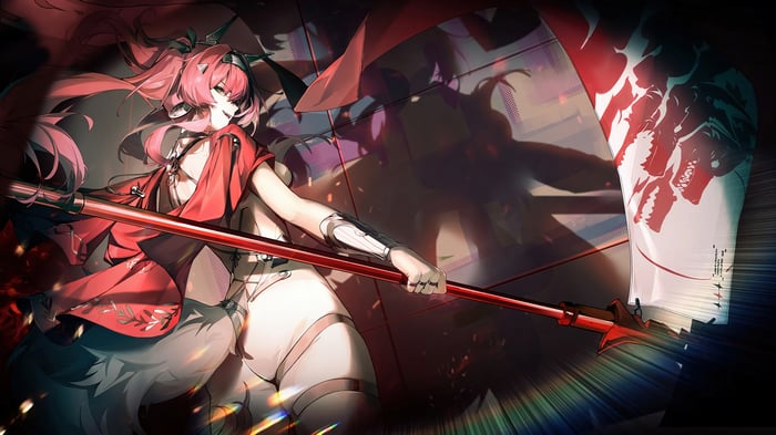 Lupa from Wuthering Waves holding a scythe