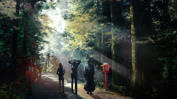 Jujutsu Kaisen: Satoru Gojo, Suguru Geto, Shoko Ieiri in Forest