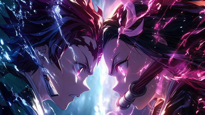 Tanjiro Kamado and Nezuko Kamado in 4K