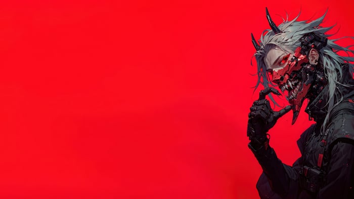 Cyberpunk Anime Boy with Mask 4K