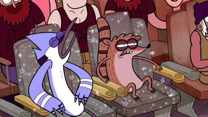 Regular Show: Mordecai and Rigby in Seats