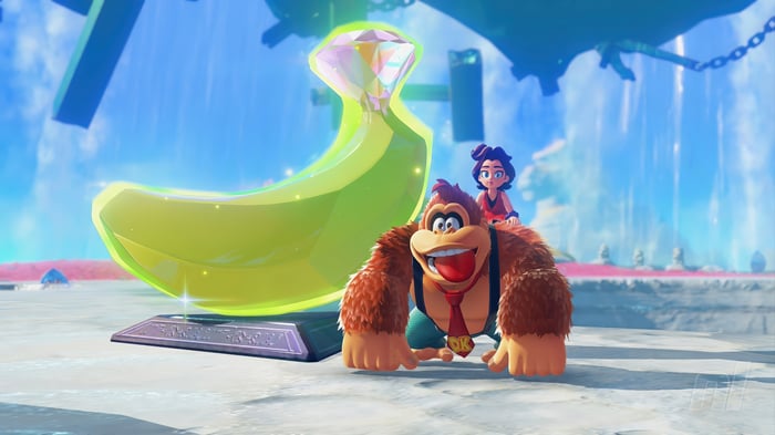 Donkey Kong and girl with banana gem