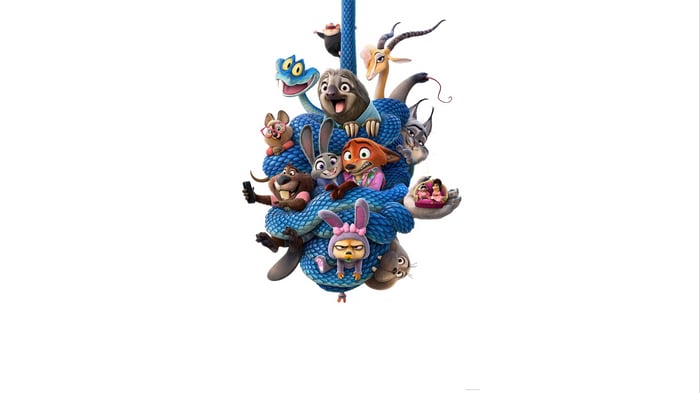 Zootopia 2 Characters on a Blue Rope