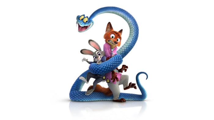 Zootopia 2 Nick Wilde and Judy Hopps with Snake