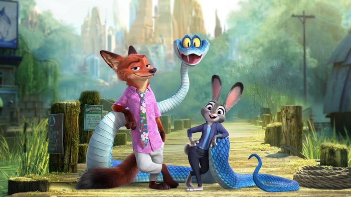 Zootopia 4K: Nick Wilde, Judy Hopps, and a Snake