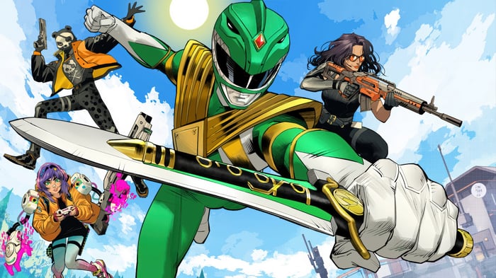 Green Ranger and allies in Fortnite 4K