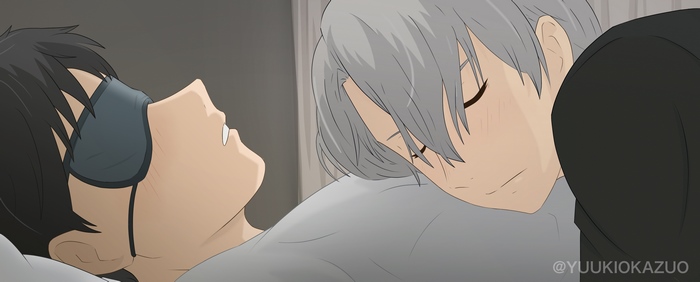 Victor Nikiforov and Yuuri Katsuki sleeping