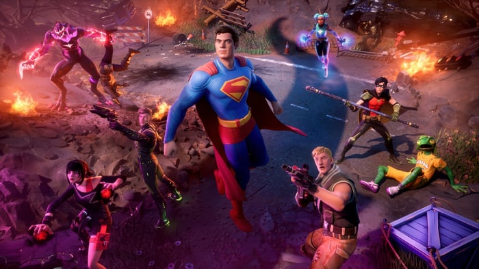 Superman and DC characters in Fortnite 4K