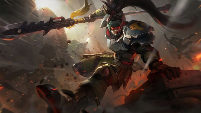 Xin Zhao Commando League of Legends Splash Art 4K