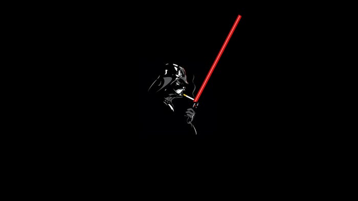 Darth Vader Smoking with Red Lightsaber 4K