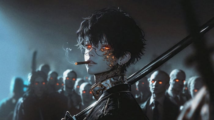 Anime Boy Yakuza Smoking 4K