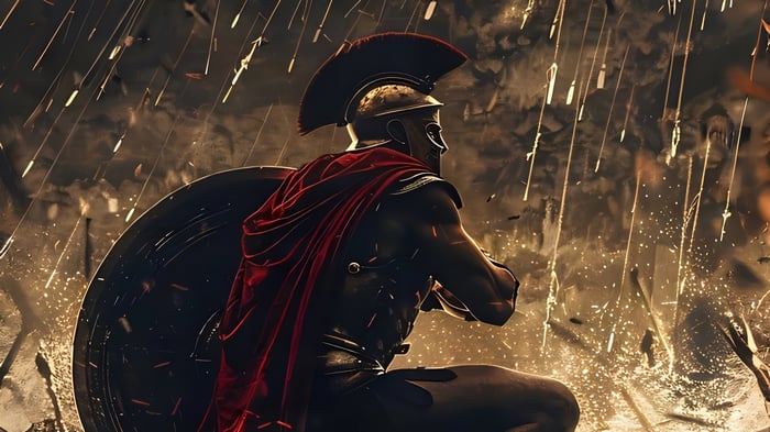 Spartan warrior in battle 4K