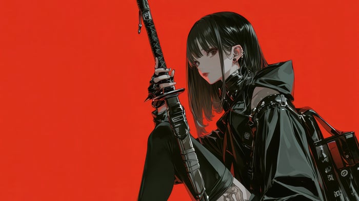 Anime Girl with Katana 4K