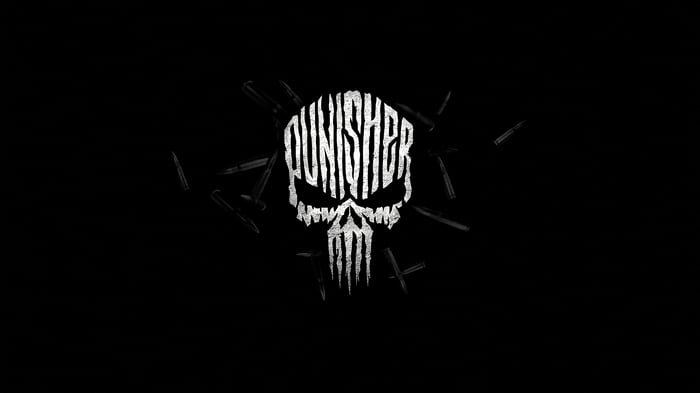 The Punisher Skull Logo with Bullets 4K