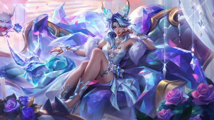 Crystal Rose Ahri in League of Legends 4K