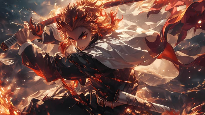 Kyojuro Rengoku from Demon Slayer in 4K