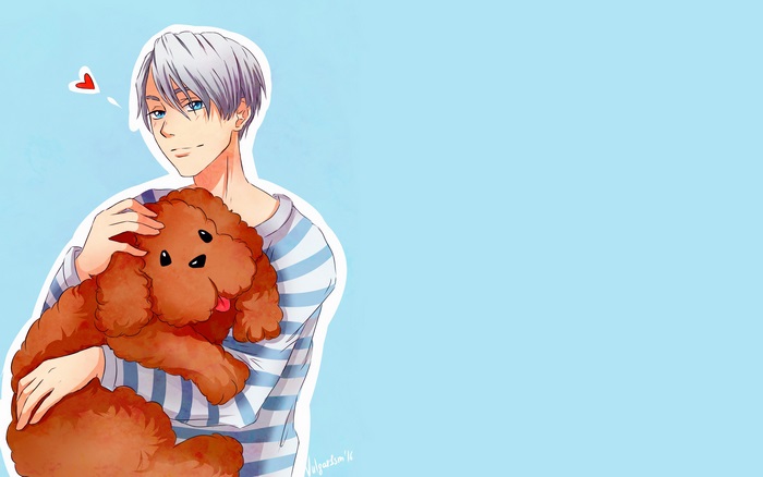 Victor Nikiforov holding a dog