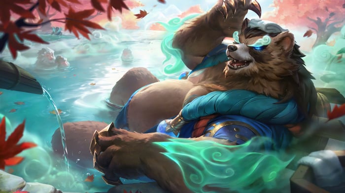 Spirit Blossom Volibear in a Hot Spring