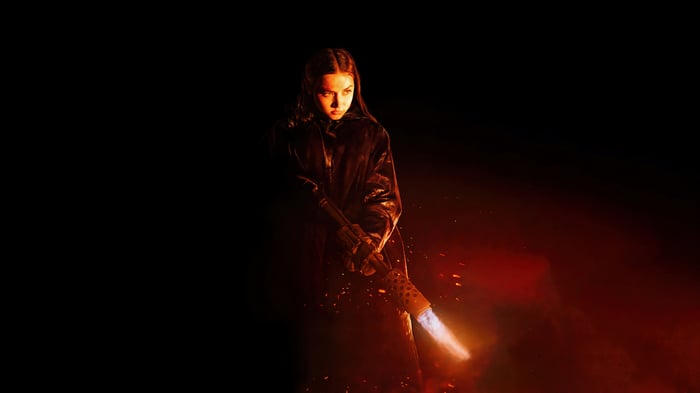 Ana de Armas with Flamethrower in 4K