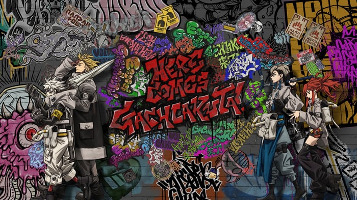 Gachiakuta Anime Characters on Graffiti Wall 4K
