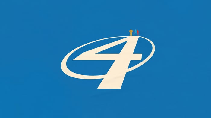 Fantastic Four logo with three figures