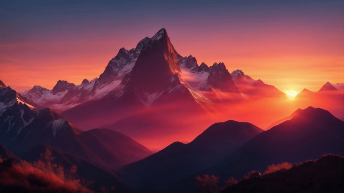 Mountain Scenery at Sunset 4K