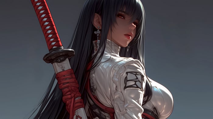 Anime Girl with Katana 4K