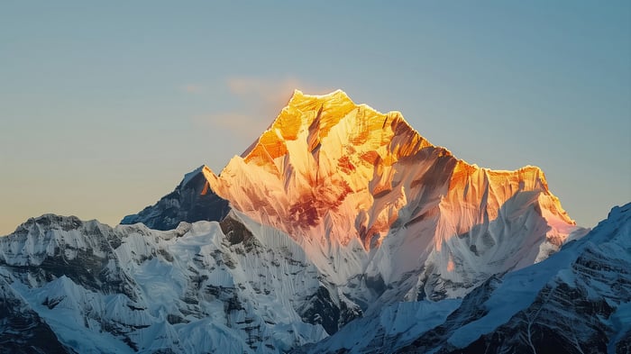 Golden Mountain Peak at Sunrise 4K