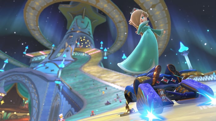 Rosalina racing in Mario Kart 4K
