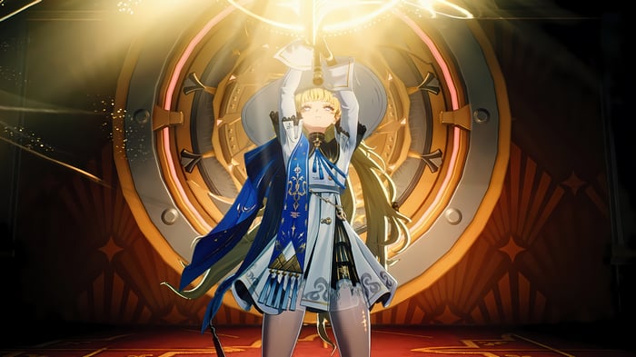 Phoebe from Wuthering Waves holding a sword