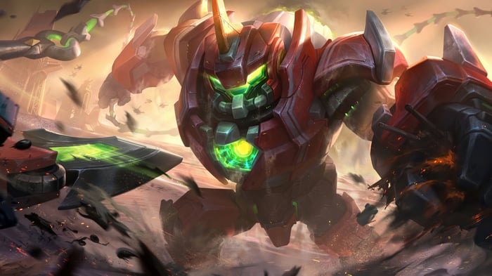 Mecha Nautilus in League of Legends Splash Art 4K