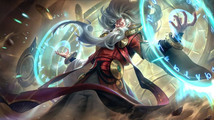 Zilean from League of Legends 4K Splash Art