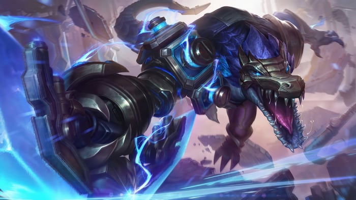 Hextech Renekton in League of Legends Splash Art 4K