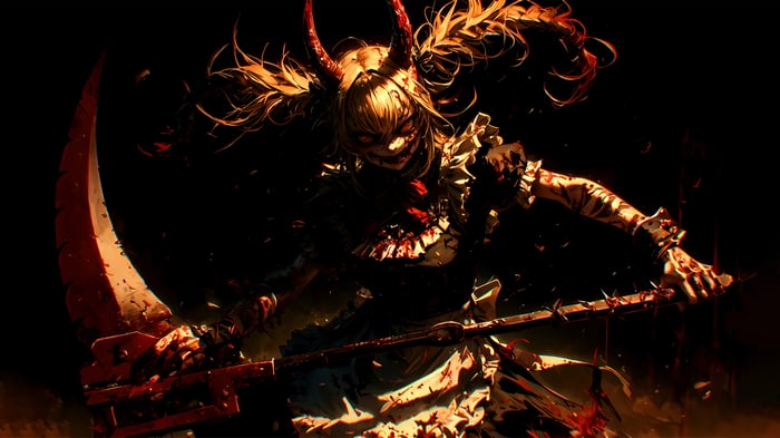 Demon Girl with Scythe 4K