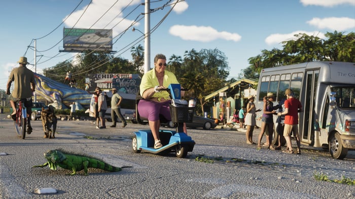 Grand Theft Auto 6 4K Iguana and Scooter Rider
