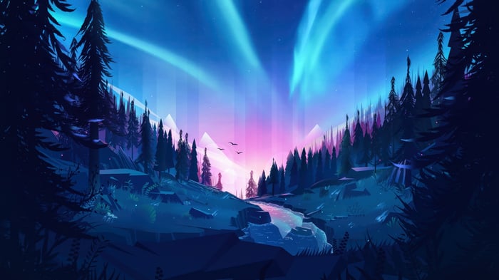 Digital Art Forest Nature Scenery 4K