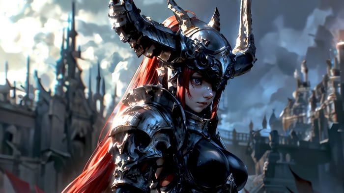 Fantasy Warrior Girl in Armor 4K