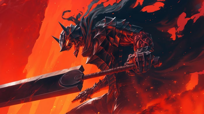 Guts in Berserk Armor with Dragon Slayer 4K