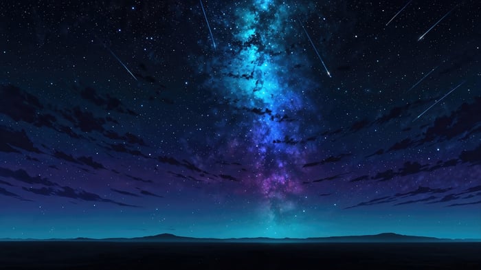 Night Sky with Milky Way and Shooting Stars 4K
