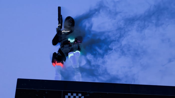Marathon Game Character with Smoke