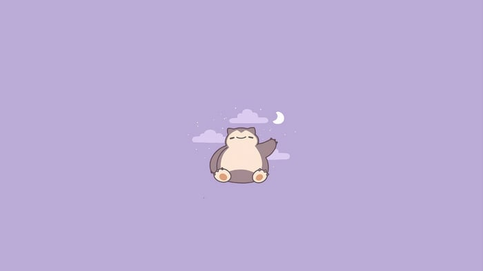 Snorlax in a purple sky with clouds and moon