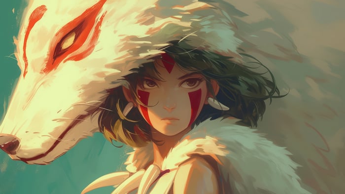 Princess Mononoke and Wolf 4K