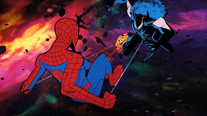 Spider-Man and Venom in Space 4K