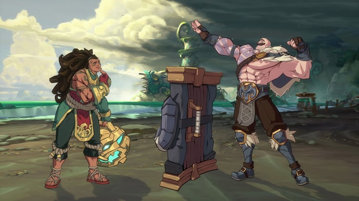 Illaoi and Braum in League of Legends 4K