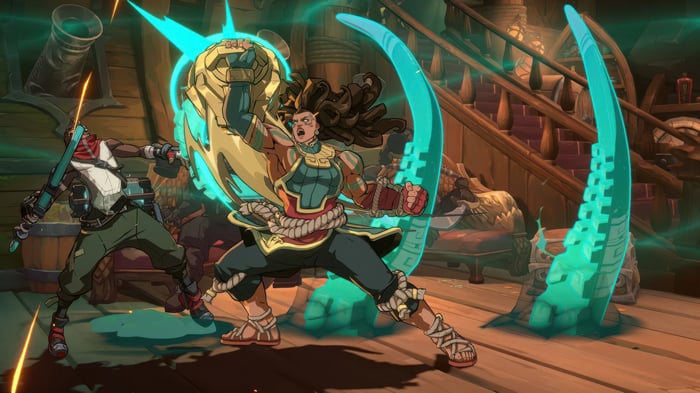 Illaoi and Ekko fighting in 2XKO