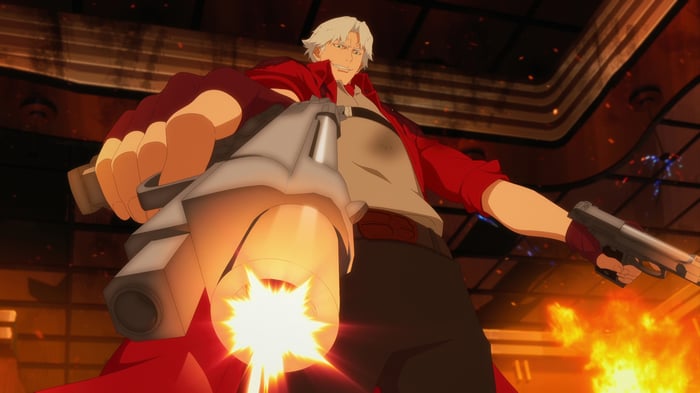 Dante from Devil May Cry firing guns