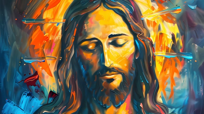 Jesus Christ in abstract painting style 4K