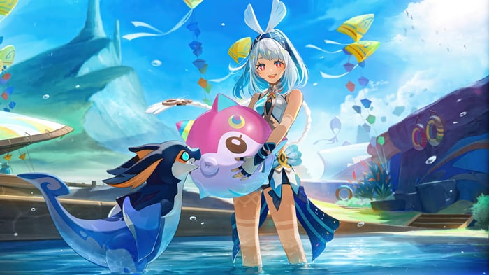 Genshin Impact: Girl and Creature with Inflatable Toy