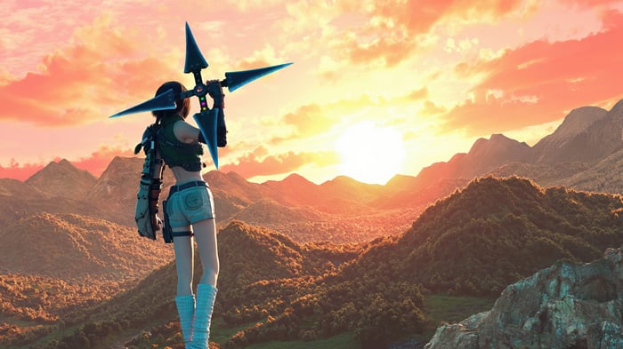 Yuffie Kisaragi with Shuriken in 4K